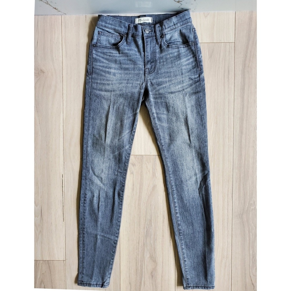 Madewell Jeans Womens 25 Gray Skinny 9" High Riser Straight Vintage Wash Premium